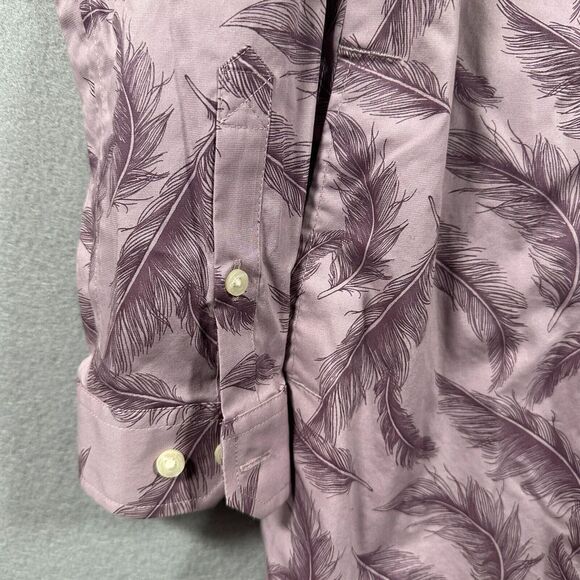 Duluth‎ Trading Co Wrinkle Fighter Tunic Button Down Shirt Purple Feather Medium - Picture 3 of 12